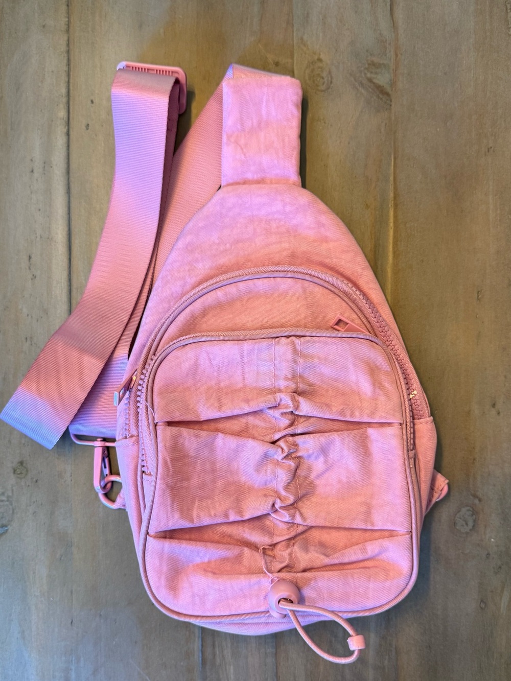 Pink/purple/mauve Ruched Sling Bag - Women's Crossbody - matches “dahlia mauve”